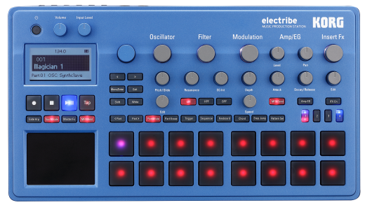 KORG Synthesizer, digital, ELECTRIBE2B, 400 Sounds, blau