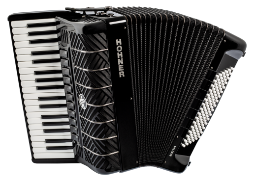 HOHNER Akkordeon, Mattia IV 96, schwarz/gun black, Cassotto, weiße Tasten
