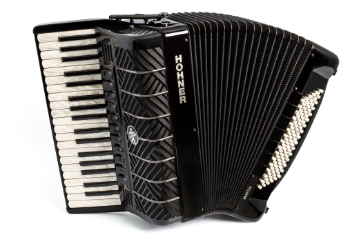 HOHNER Akkordeon, Mattia IV 96, schwarz/gun black, Cassotto, perloid Tasten