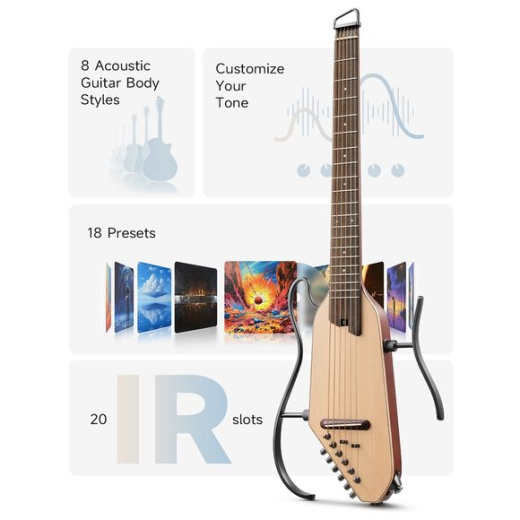 Donner HUSH-I PRO Silent Gitarre nature