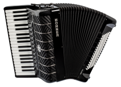 HOHNER Akkordeon, Mattia IV 96, schwarz/gun black, Cassotto, weiße Tasten
