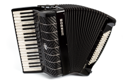 HOHNER Akkordeon, Mattia IV 96, schwarz/gun black, Cassotto, perloid Tasten