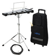 MAJESTIC Glockenspiel & Practice Pad Kit, 8", Ständer, Trolley