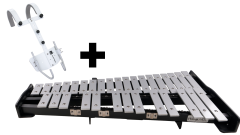 MAJESTIC Marsch-Glockenspiel, 2.5 Oktaven F2-C5, Stahl, Tragegestell