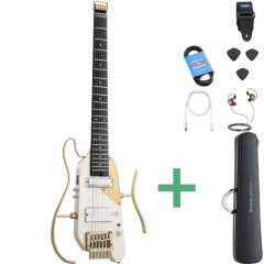Donner HUSH-X PRO silent E- Gitarre white-luxe